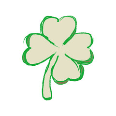 Fototapeta premium Shamrock Clover St Patrick Day Green Line Art Icon