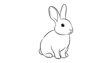 Fototapeta premium Sketch of a Cottontail Rabbit: A simple, elegant sketch of a cottontail rabbit, a symbol of spring, peace, and new life. Perfect for projects, designs or a charming touch.