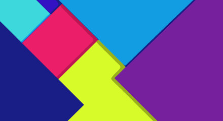 Obraz premium Vibrant and dynamic abstract geometric background with colorful overlapping shapes in a bright studio.