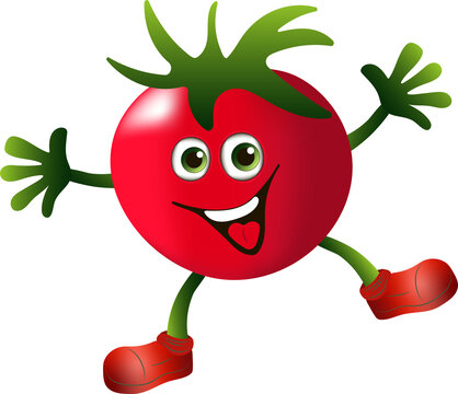 cartoon happy tomato