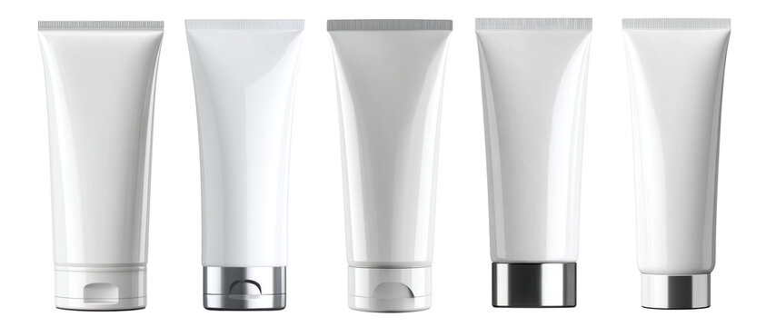 set of cosmetic tube for mockup isolated on transparent background
