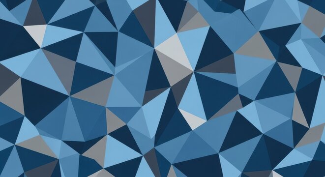 Abstract seamless geometric pattern featuring small, interconnected triangular shapes in shades of blue and gray, suitable for modern digital backgrounds, surface, neutral, visual