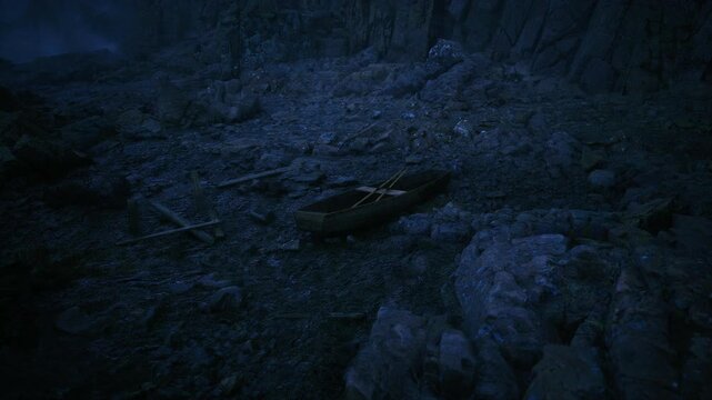 dark tide pool with reflective surface and scattered shells, shallow water catching muted sky tones, intimate coastal vignette for mood, texture and nature