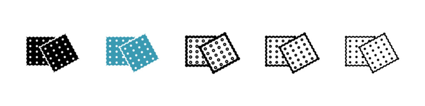 Crackers icons collection in black and blue colors