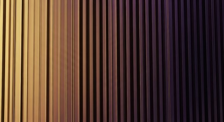 Obraz premium Vertical ribbed texture gradient gold to purple glass strips gradient background