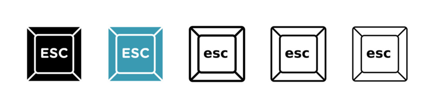 ESC icons collection in black and blue colors