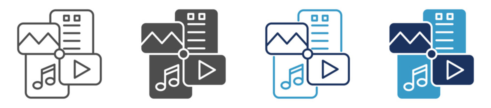 multimedia multi purpose icon set