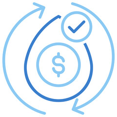 Fototapeta premium Liquidity Dual Tone Outline Icon