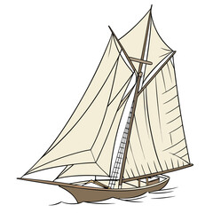 Traditional twin sail boat on water sailboat traditional boat © Mia1000