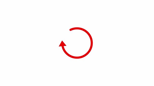 Abstract refresh button animation,  circle arrow, reload or rotation icon animated on transparent  background in 4K animation  with alpha channel 