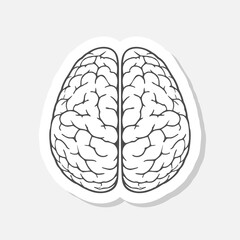 Fototapeta premium Human brain icon sticker isolated on gray background