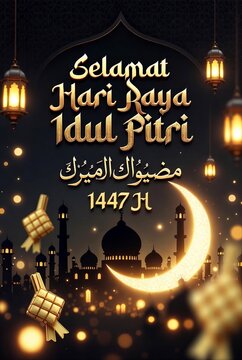 eid mubarak greeting card, idul fitri