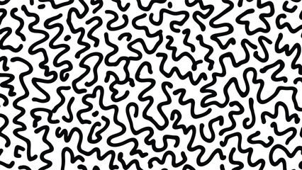 Obraz premium Black squiggly lines on white background pattern