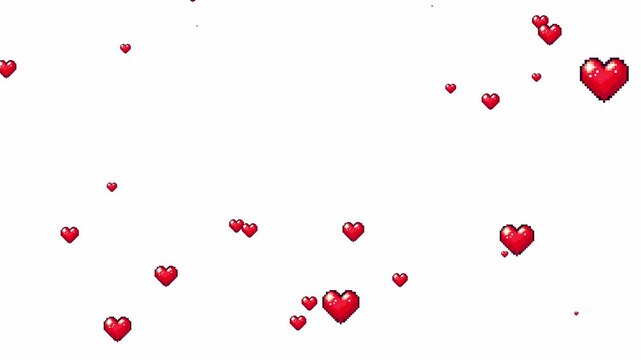 Red flying hearts pop burst, collection of heart, valentine's day sign of love, love explosion effect on blank and green background.