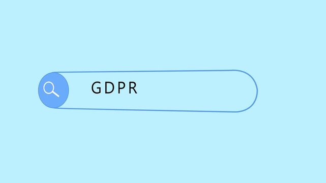A GDPR concept button on a futuristic ,Business, Technology and network concept. Animated Dynamic wave of color particles. Digital technology background random dot 4K animated on transparent.