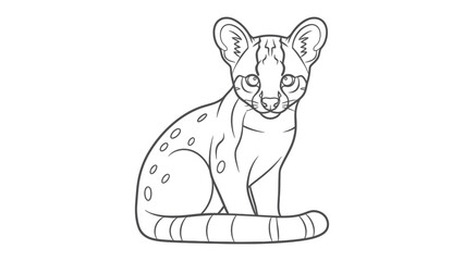 Cheetah Cub Outlined: A charming illustration of a Cheetah cub, its sleek lines and innocent gaze captured in a captivating outline, ready for artistic interpretation or creative endeavors. © Murshida