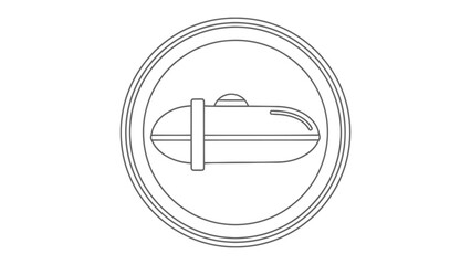 Zeppelin Symbol: An illustrative graphic presents a minimalist zeppelin design within a circular frame, symbolizing early aviation and air travel. © hafs121
