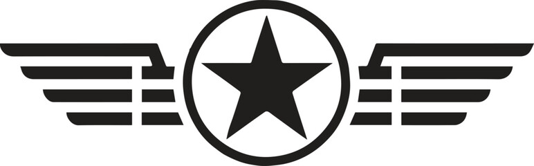 Obraz premium star and wings insignia design