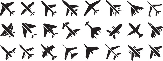 airplane vector silhouettes aircraft jet icons © AIcon Star