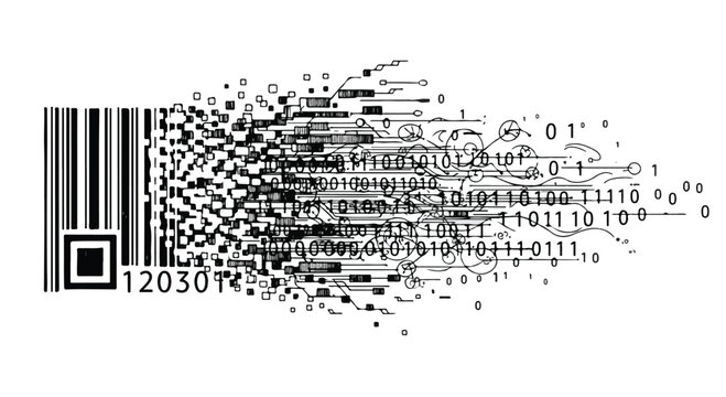 Bar code data scanning technology technical sketch