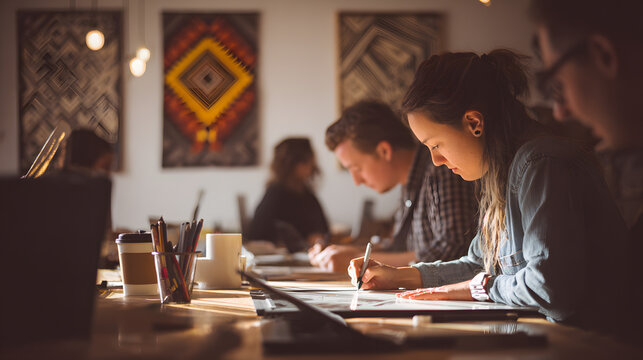 People working in a creative office
