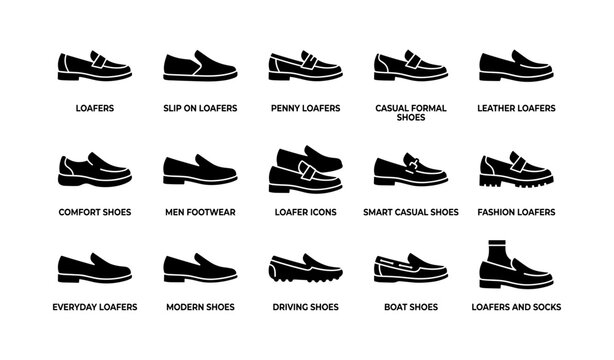 Icons of loafers and formal shoes collection