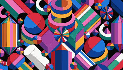 Obraz premium Vibrant abstract background with dynamic 3D shapes .vector icon