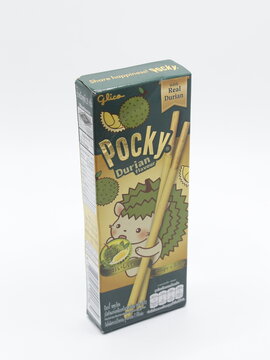 Glico pocky durian flavor biscuit sticks in Manila, Philippines