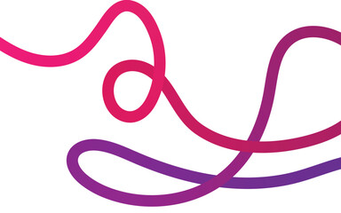Fototapeta premium Vibrant intertwined pink and purple lines on white background