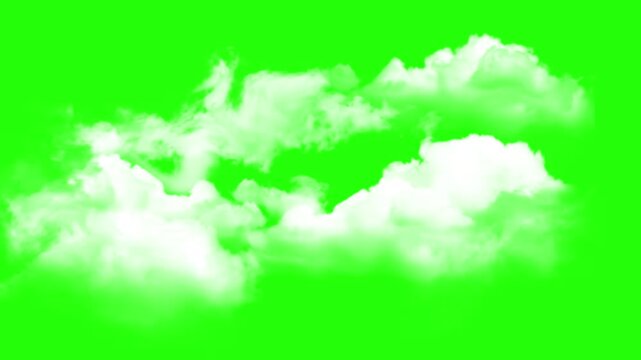 Animated Clouds on Green Screen for Sky Compositing and Weather Effects
