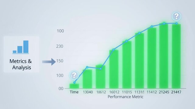 Professional business data analytics visualization showing complex metrics assessment with qualitative human interpretation for strategic decision making and sound reasoning in corporate setting