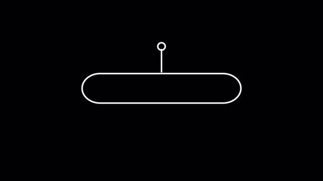 HUD callout pointer vertical line with rounded square label box and circle marker on transparent background white outline interface element for text annotation information display