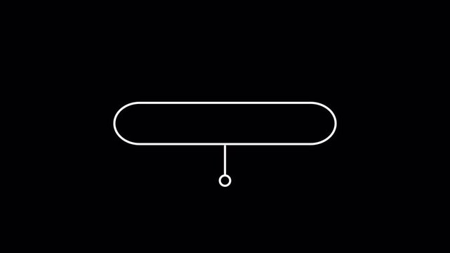 HUD callout pointer vertical line with rounded square label box bottom marker on transparent background white outline interface element for text annotation information display