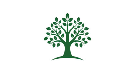 Obraz premium Green tree illustration on white background