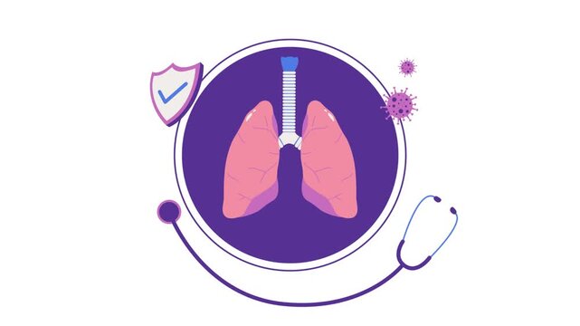 Animation cartoon of an Tuberculosis