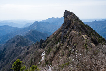 Obraz premium Climbing Mt. Ishizuchi, Ehime, Japan