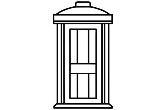 Police Box, Retro Telephone Booth Icon