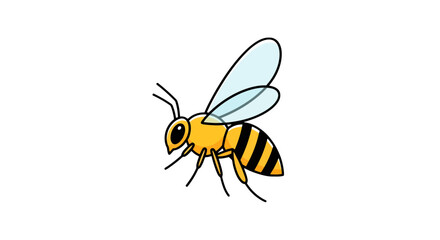 Vector illustration of a yellow and black bee