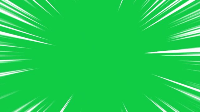 Anime Speed Line Effect Loop Animation on Green Screen for Action VFX
