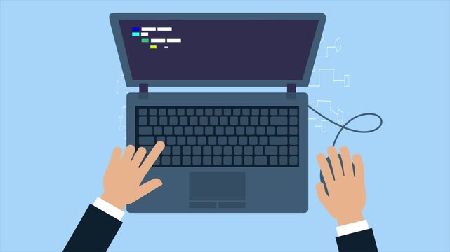 A cybersecurity analyst working on a laptop interface, screen displaying security alerts, system breach warnings, and secure notifications, highlighting vulnerabilities in the application program