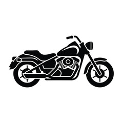 Obraz premium Black motorcycle silhouette with detailed features and bold design