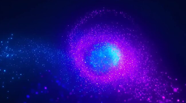 Abstract swirling vortex of light with vibrant blues and purples emanating energy