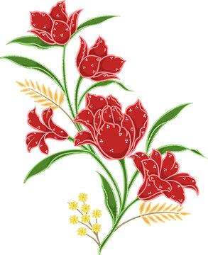 Elegant Stylized Botanical Flower Illustration