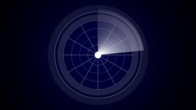 Modern Radar Interface Animation Dark Background White Lines Circular Motion Template circular motion dark background