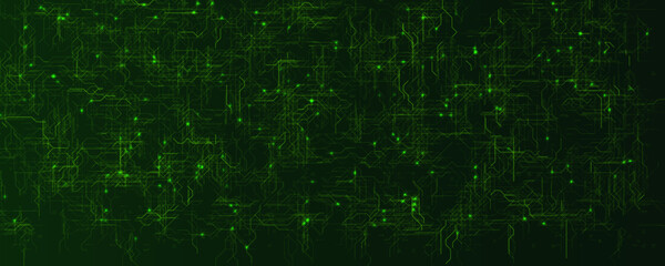 Naklejka premium Cyber Network Data Technology Digital Security Green Circuit Grid Nodes Encryption Blockchain Ai Cloud Computing Interface Abstract Background Futuristic Hud Matrix Vector Illustration.
