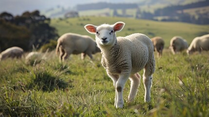 Fototapeta premium Discover the Premium Taste of New Zealand Lamb – High‑Quality Pasture‑Raised Lamb with Tender Texture and Mild Flavor
