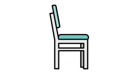 Fototapeta premium Simple Modern Chair Side View Isolated on White Background