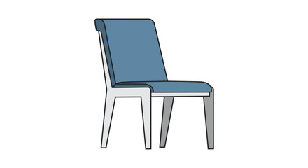 Fototapeta premium Modern Blue Upholstered Dining Chair with Sleek White Frame