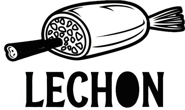 Stylized illustration of a cross-sectioned meat roll with a label below