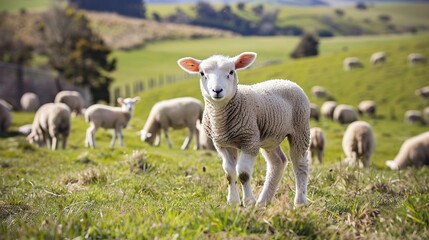 Fototapeta premium Discover the Premium Taste of New Zealand Lamb – High‑Quality Pasture‑Raised Lamb with Tender Texture and Mild Flavor